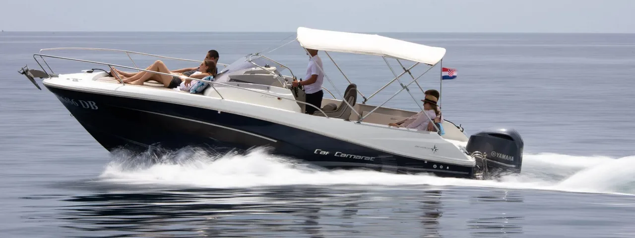 Dubrovnik high class boat rent: Speedboat tour of the Blue Cave with Cap Camarat 755