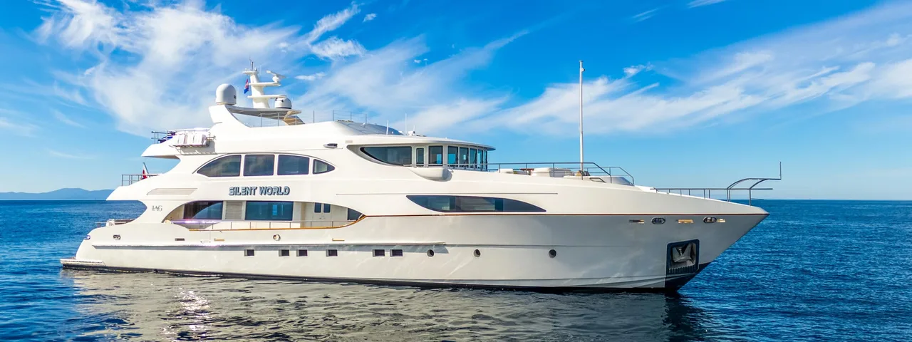 Silent World luxury crewed yacht — exterior view, Adriatic Sea Croatia