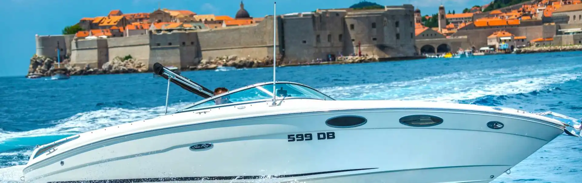 Dubrovnik boat charter, walled city view