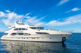 Silent World luxury crewed yacht — exterior view, Adriatic Sea Croatia