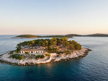 Pakleni Islands turquoise sea viewed from a private boat tour from Hvar