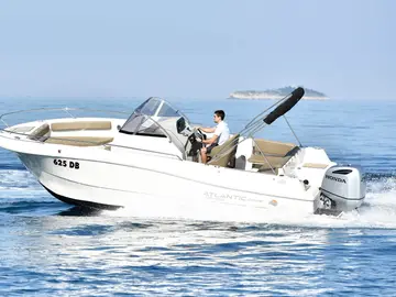 Luxury speedboat cruising Adriatic Sea near Dubrovnik, perfect for day trips and coastal exploration from Croatian shores