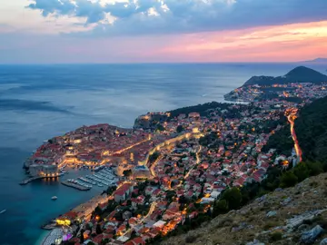 Dubrovnik at sunset panorama