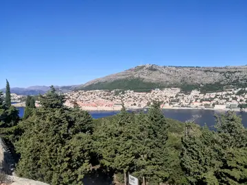 Lokrum Island panoramic view from fortress walls near Dubrovnik — House of the Undying Game of Thrones filming location