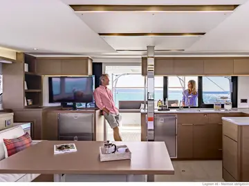 Lagoon 46 catamaran sailing the Adriatic near Split — bareboat charter Croatia