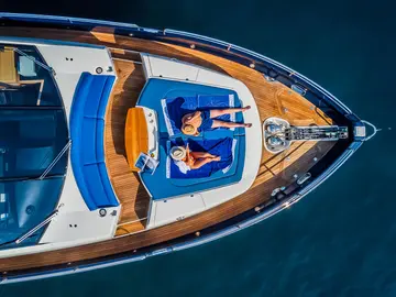 The Best Way aerial view — 60m motor yacht cruising the Adriatic