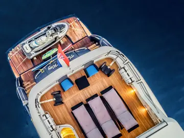 The Best Way aerial view — 60m motor yacht cruising the Adriatic