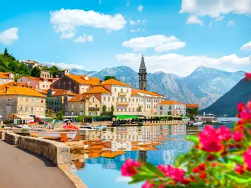 Perast bay in kotor montenegro