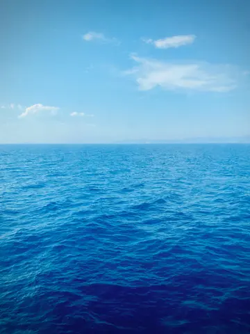 Serene Adriatic Sea view with deep blue waters and distant islands on the horizon
