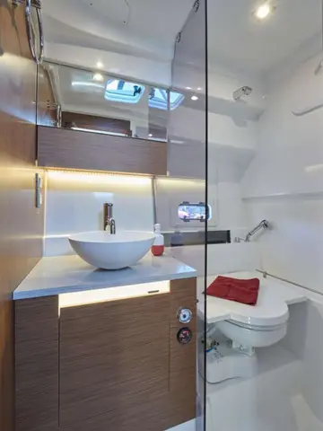 Boat toilet with modern amenities - Tendo Luxury Travel Dubrovnik offers premium charter experiences in Croatia
