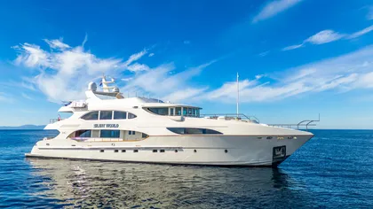 Silent World luxury crewed yacht — exterior view, Adriatic Sea Croatia