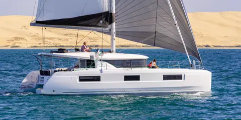 Lagoon 46 catamaran sailing the Adriatic near Split — bareboat charter Croatia
