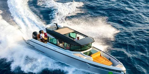 Saxdor 320 GTC day cruiser — modern open motorboat for charter in Dubrovnik