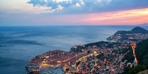 Dubrovnik at sunset panorama