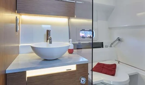 Boat toilet with modern amenities - Tendo Luxury Travel Dubrovnik offers premium charter experiences in Croatia