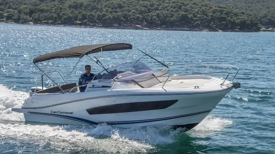 Cap Camarat 7.5 WA Series 2, cuts through the clear blue Adriatic Sea near Dubrovnik, Croatia.