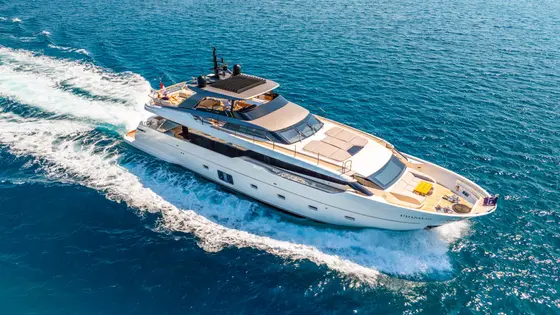 Primus luxury crewed yacht — exterior view, Adriatic Sea Croatia