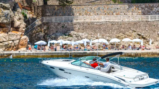High-class Sea Ray 240 speedboat rental in Dubrovnik. Explore the Elaphiti Islands with Tendo Luxury Travel.