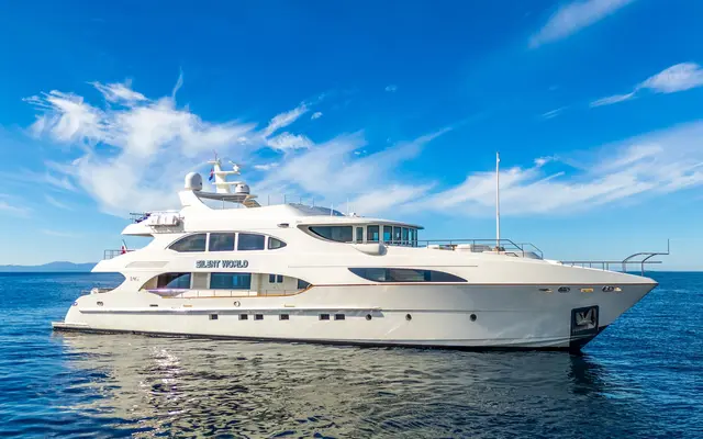 Silent World luxury crewed yacht — exterior view, Adriatic Sea Croatia