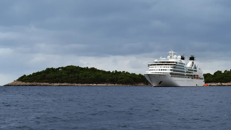 Cruise ship photo taken from a boat