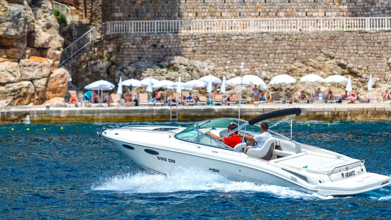 High-class Sea Ray 240 speedboat rental in Dubrovnik. Explore the Elaphiti Islands with Tendo Luxury Travel.