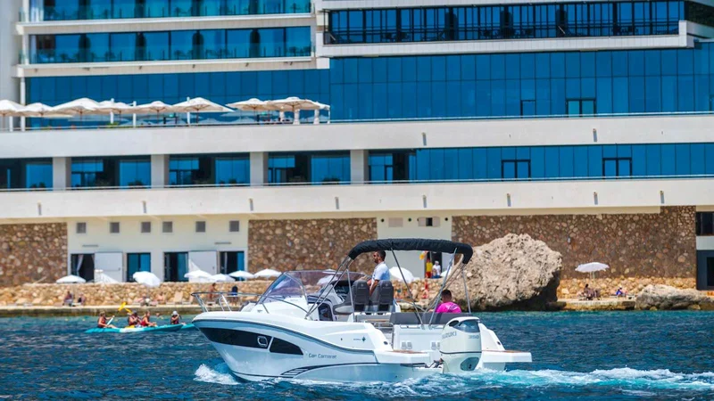 Jeanneau Cap Camarat 9 - Private boat tour. In front of Dubrovnik Excelsior Hotel