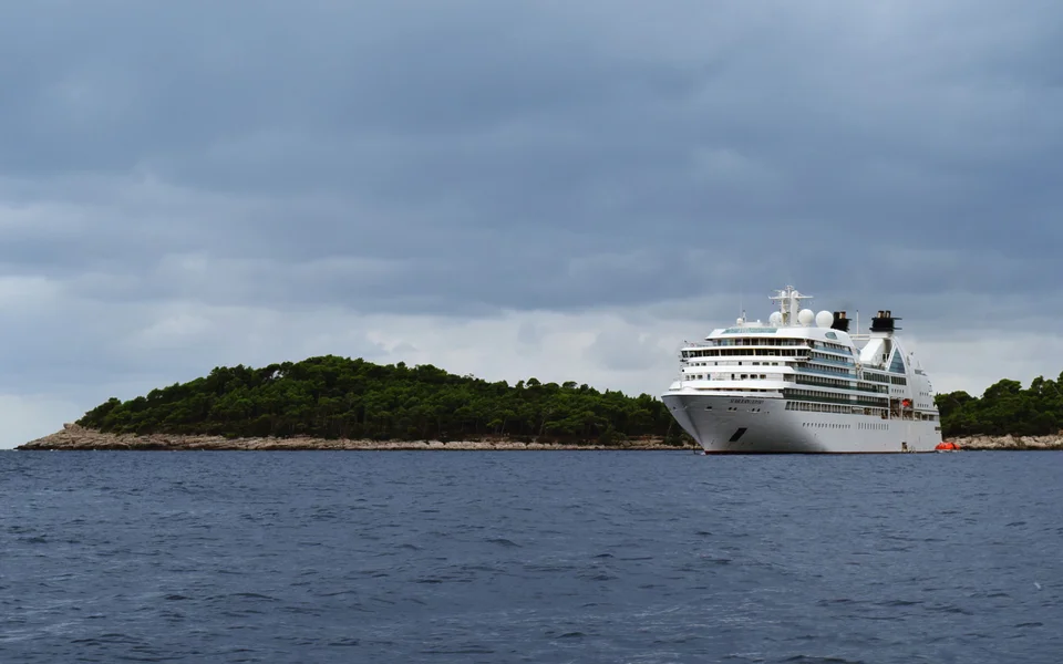 Cruise ship photo taken from a boat