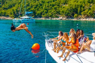 Dubrovnik team building bachelorette party boat rental