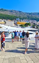 Vip group ready to get on luxury yacht dubrovnik old port to island hvar