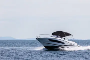 Jeanneau Cap Camarat 755 Series II speedboat on calm Adriatic waters near Dubrovnik