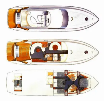 Luxury yacht floor plan showcasing spacious deck, elegant interiors, and multiple levels for ultimate Dubrovnik sailing experience