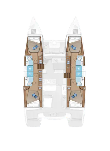 Lagoon 46 catamaran sailing the Adriatic near Split — bareboat charter Croatia