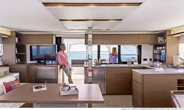 Lagoon 46 catamaran sailing the Adriatic near Split — bareboat charter Croatia