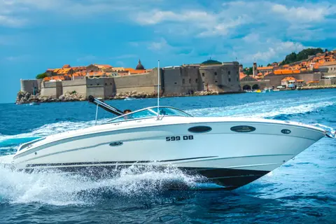 Dubrovnik boat charter, walled city view