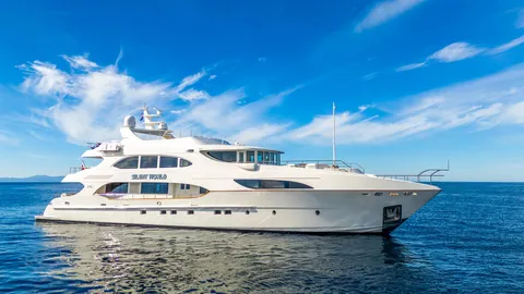 Silent World luxury crewed yacht — exterior view, Adriatic Sea Croatia
