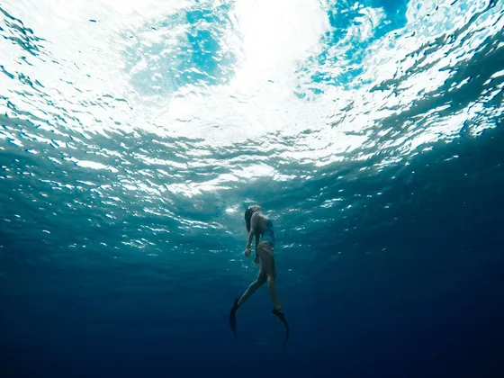 Coming up to the surface snorkeling croatia