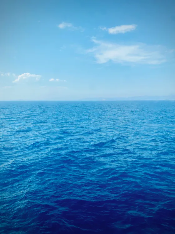 Serene Adriatic Sea view with deep blue waters and distant islands on the horizon