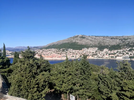 Lokrum Island panoramic view from fortress walls near Dubrovnik — House of the Undying Game of Thrones filming location
