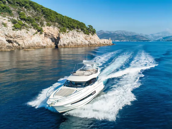 Experience the ultimate luxury escape with a private yacht charter in Dubrovnik. Explore the Elafiti Islands, Hvar, & more aboard the Prestige 460 Fly. Book now!