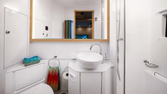 By My Side yacht en-suite bathroom — premium fixtures and finishes