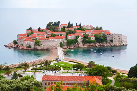 Sveti stefan island viewpoint panorama adriatic montenegro ftsrjw