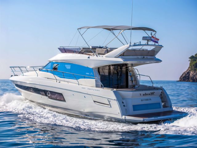 Luxury Prestige 460 Fly yacht charter in Dubrovnik, Hvar, Split, Croatia.