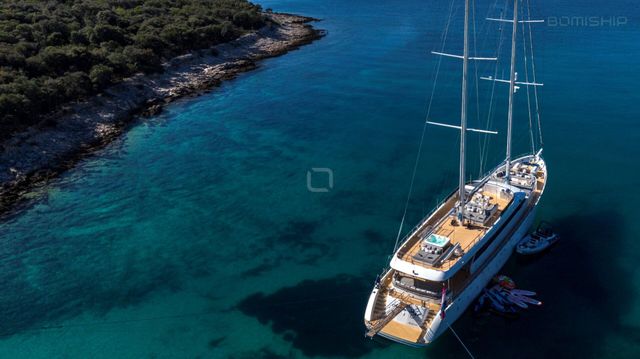 Forty four meters luxury motor sailer yacht