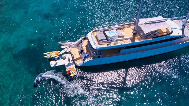 Forty four meters luxury motor sailer yacht