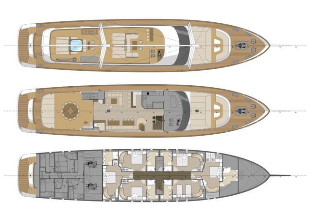 Forty four meters luxury motor sailer yacht