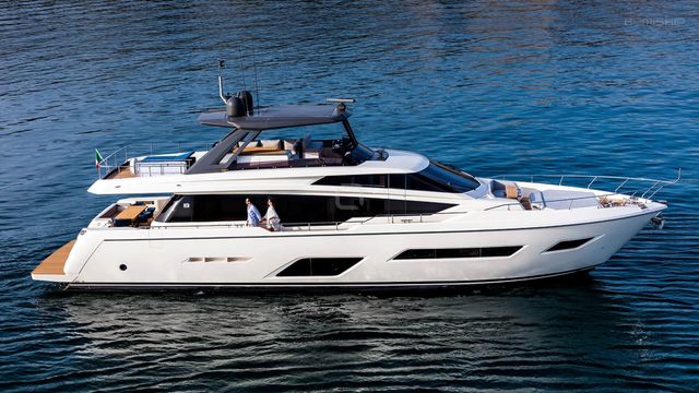 The Ferretti 780 luxury yacht for charter