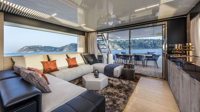 The Ferretti 780 luxury yacht for charter
