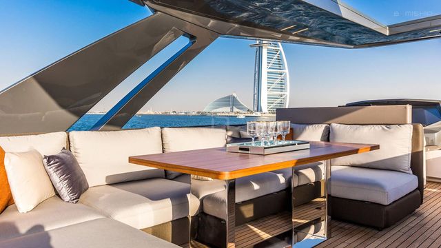 The Ferretti 780 luxury yacht for charter